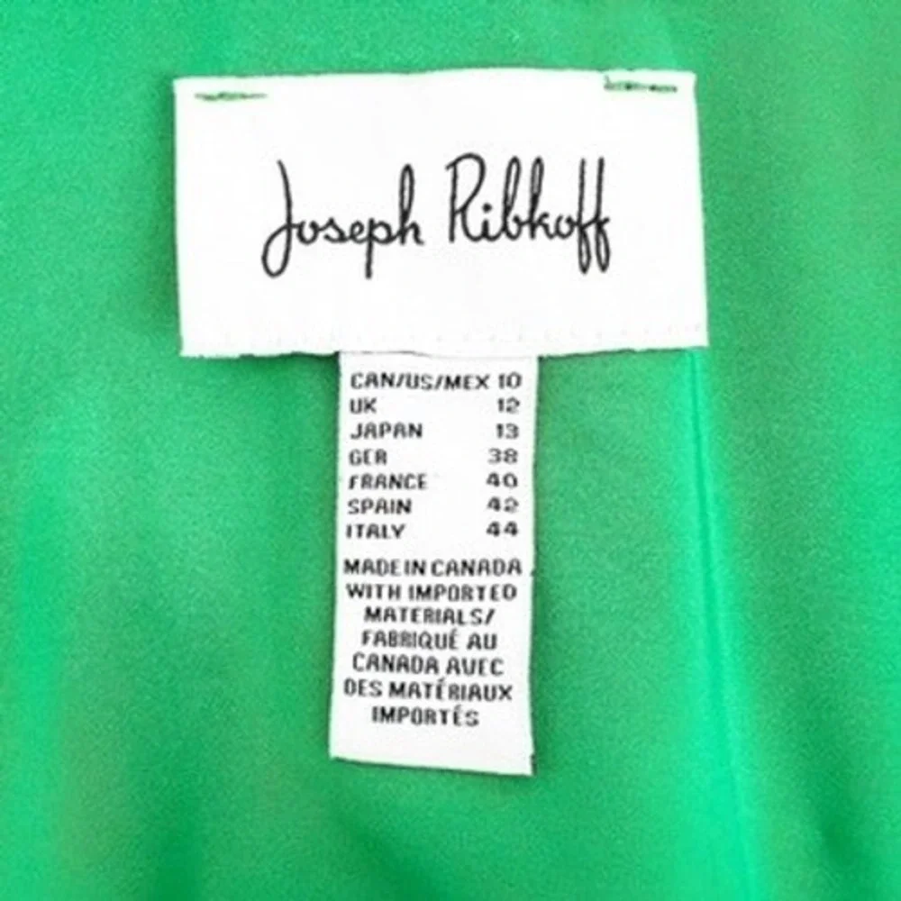 Joseph‎ Ribkoff Women's Bright Green Collarless Longline Blazer Style Size 10
